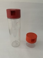 Tupperware 2X Tafelperle Manhattan Flasche 1,0 & 0,2 Rot Orange Ausgießer Kanne