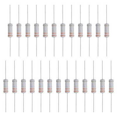 25Pcs 3 Watts 0.33 Ohm 5% Tolerance Metal Oxide Film Resistors, Axial Lead