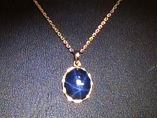 Star Sapphire Pendant Top 18K No.1 Top Grade 5A