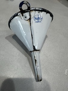 Mafalda vintage White Black enamel granite  Kitchen Funnel 