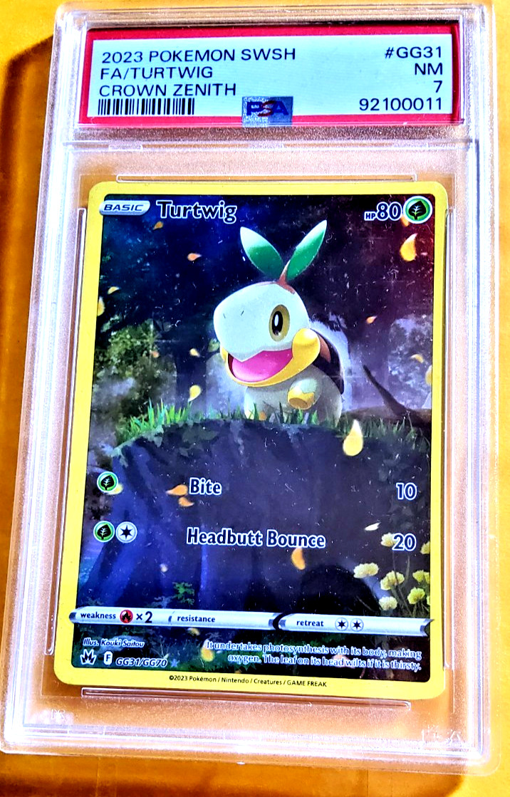 2023 Pokemon Crown Zenith TURTWIG #GG31 Full Art PSA 7