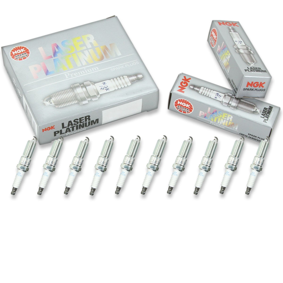 10 pcs NGK Laser Platinum Spark Plugs for 2013-2014 SRT Viper 8.4L V10 - mv