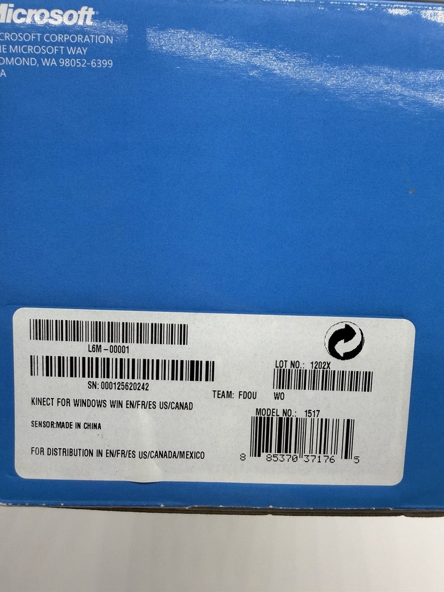 Microsoft Kinect for Windows PC Model 1517 With Original Box New