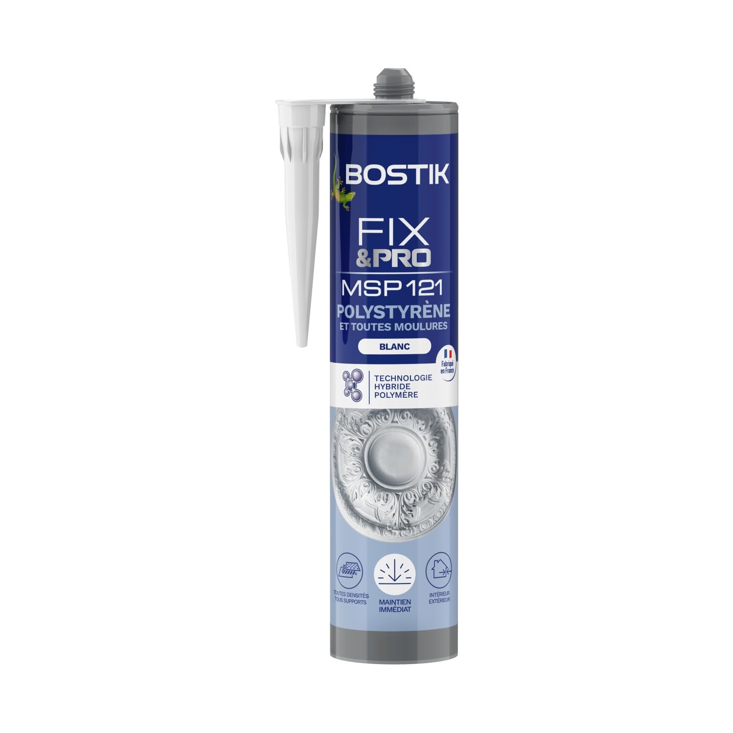 Mastic colle polystyrène FIX&PRO MSP 121 blanc 290ml pour rosaces et moulures murales