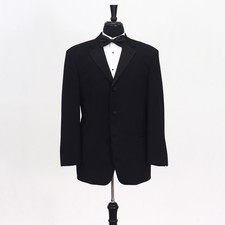 Hugo Boss 40S Black Blazer Tuxedo Jacket Solid 3-Button Wool