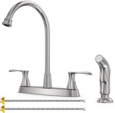 3 Hole Or 4 Hole 2 Handle Kitchen Faucet With Side Sprayer Commercial Leadfree O
