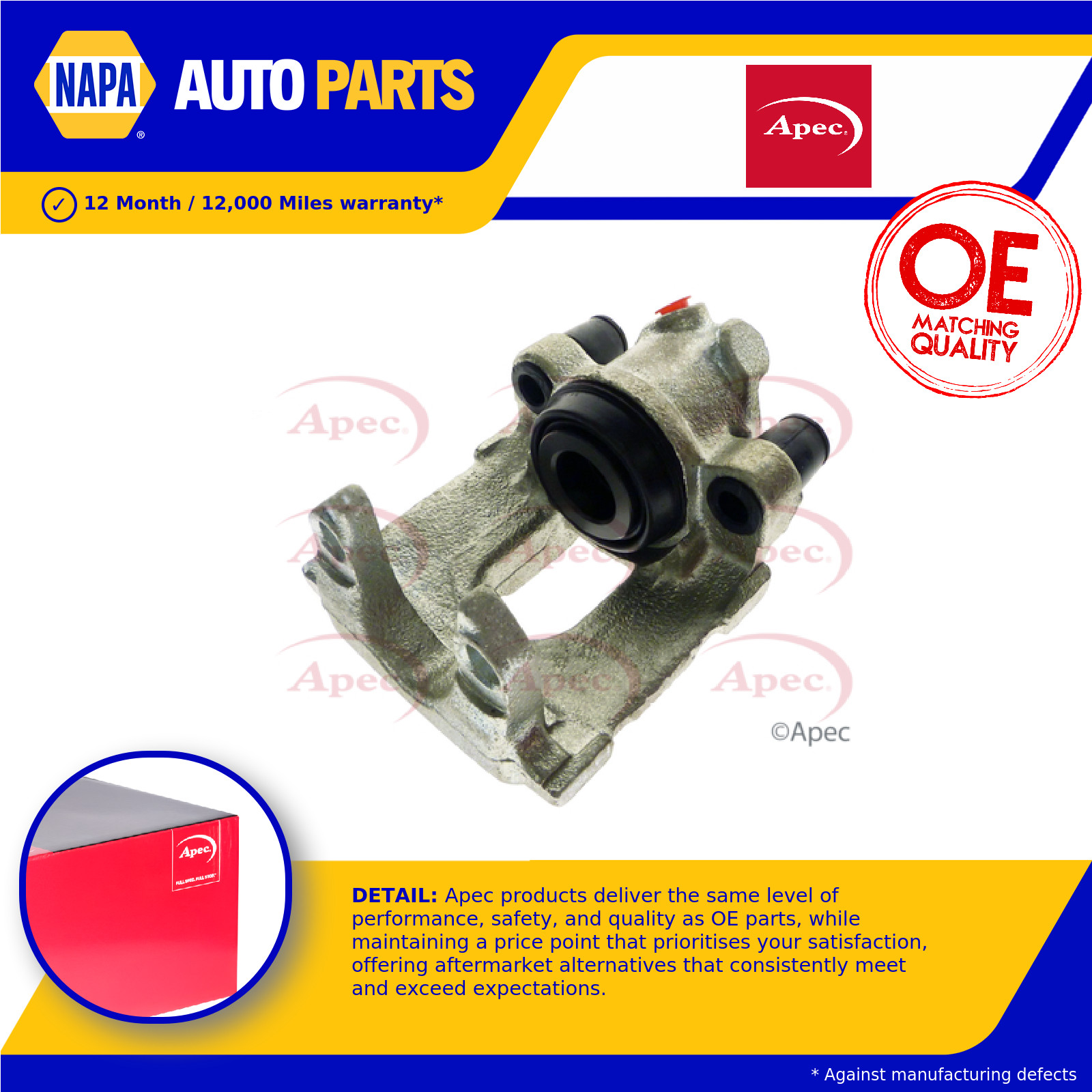 Brake Caliper Rear Left LCA1231 Apec 34216751089 34216768423 6751089 6768423 New
