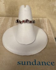 NWT Sundance Catalog Silver Garnet  Stippled Splendor Ring  Size 6.5  188