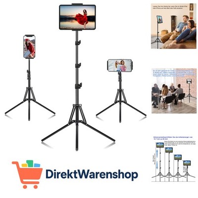 Tablet Halterung Stativ mit 360°-Drehung und Höhenverstellung bis 65'' für iPa...