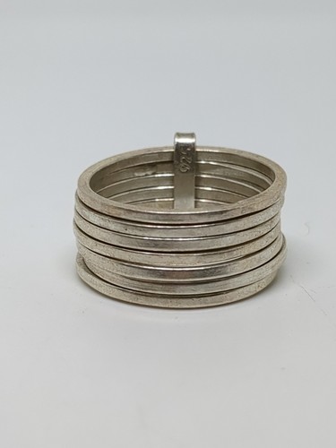 Vintage Sterling Silber 925 7 Stapelringe Größe 7,5