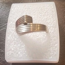 925 Sterling Silver RING Ribbed Design Ring Size 8 K20