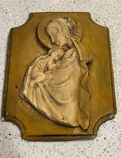 Wall Plaque Plaster Chalkware Mother with Infant Child Tenderness READ