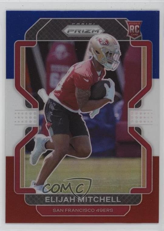2021 Panini Prizm Rookie Red White & Blue Prizm Elijah Mitchell #399 04ah