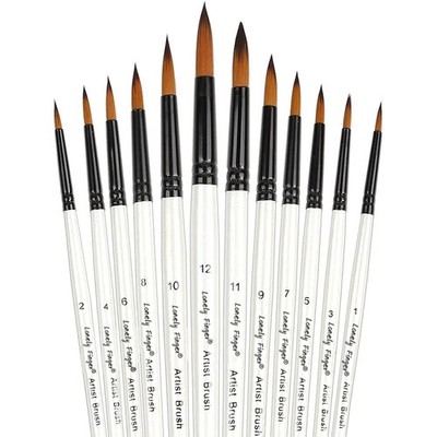 12 PCS round Paint Brushes Set Artist Brush for Acrylic Watercolor Oil Painting