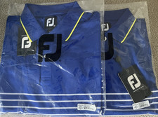 NEW W/TAG FOOTJOY PERFORMANCE GOLF MEN'S FJ PIQUE POLO OCEAN/WHT SIZE M MSRP 79