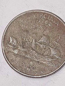 2000-P Virginia State Quarter 25C Jamestown 1607-2007 Business Strike KM#308