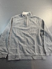 TASSO ELBA Mens Sweater 1/4 Zip Long Sleeve Waffle Knit Tan Pullover Sz Medium