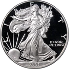 2001-W Silver American Eagle $1 PCGS PR70 DCAM - STOCK