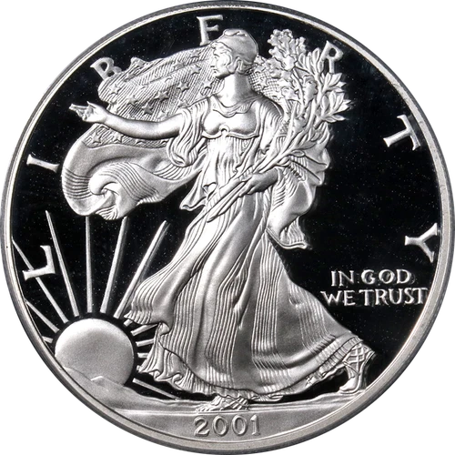 2001-W Silver American Eagle $1 PCGS PR70 DCAM - STOCK