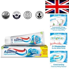 Aquafresh Fresh & Minty Fluoride Toothpaste 100ml - Triple Protection for Teeth 29.90 per litre