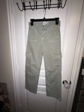 Abercrombie Kids Sage Green High-Rise Wide-Leg Cargo Pants