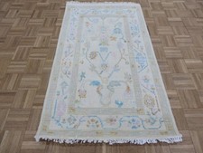3 x 5 Hand Knotted Ivory Modern Oushak Oriental Rug G16266