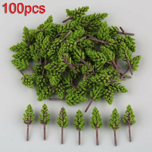 Set 100 Pezzi Modellismo Ferroviario Pini Verdi per Paesaggio Paesaggio - Foto 2 di 9