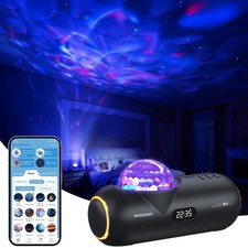 Glocusent Star Projector: 60 Soothing Sounds White Noise Sound Machine with H...