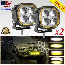 2x 2Inch LED Cube Work Light Pods Amber White Off Road Driving Fog Lamp UTV ATV