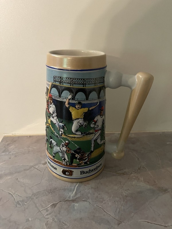 Baseball Budweiser Sports Series Stein 1990 Brazil  Great Condition