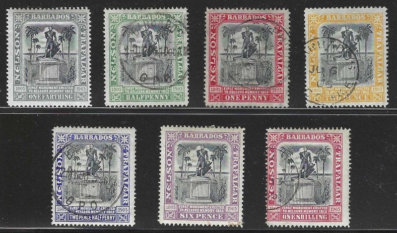Barbados, 1906, Scott #102-108, Lord Nelson Issue, Complete Set, Used