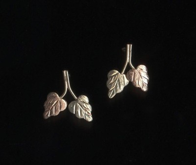 10K 11mm Massiv Gelb & Rotgold Baum Blatt Blütenblatt Zweig Ohrstecker ny