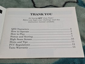 Qix NES Nintendo Taito Manual ONLY No Game