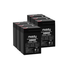 Miady 6V 5Ah Rechargeable Sealed Lead Acid Battery 6 Pack 6V 5Ah-6PACK
