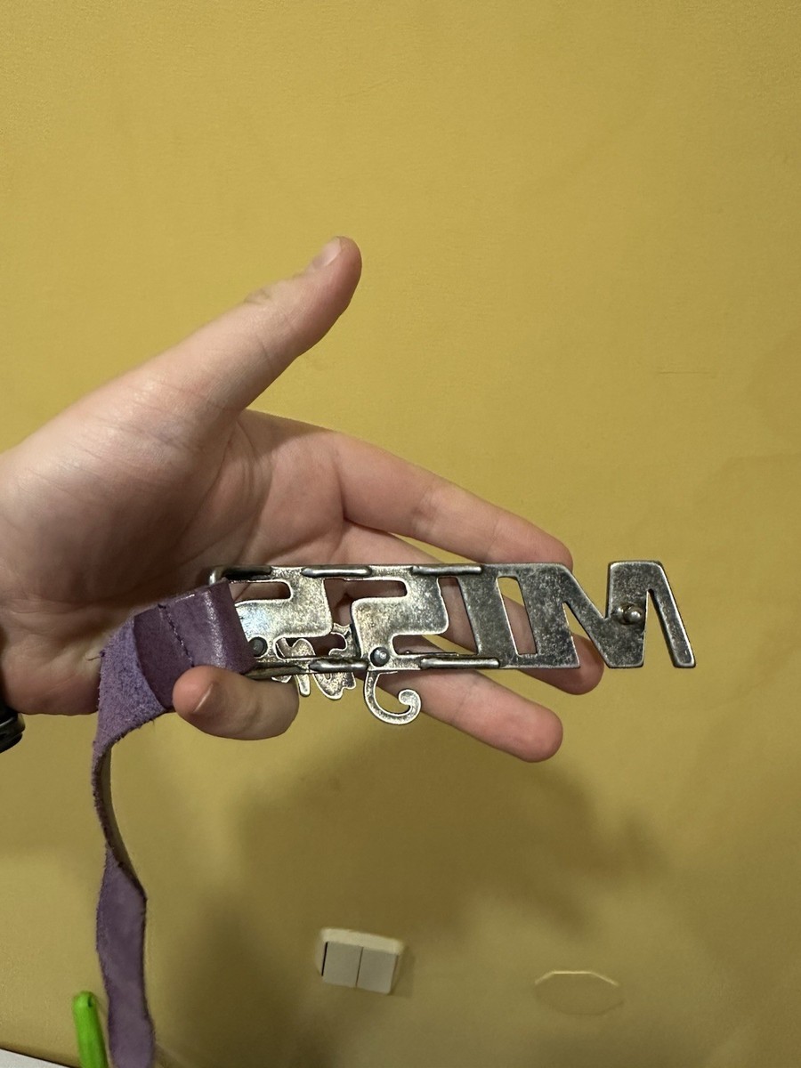 Vintage MISS SIXTY Y2K purple leather belt logo size M | eBay