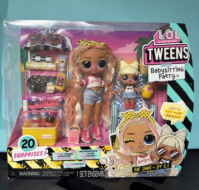 LOL 20 SURPRISE TWEENS BABYSITTING BEACH PARTY RAE SANDS & SPF Q.T. COLOR CHANGE