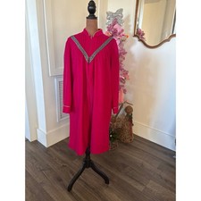 Vintage Cachet Women's Pink Fleece Zip Front Robe Lounger Size Medium