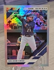Nelson Cruz 2019 Donruss Season Stat Line /500 #130 Seattle Mariners