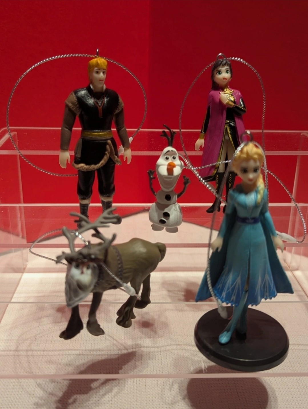 Frozen figures Christmas Tree Decorations set 5 Elsa Olaf Kristoff Anna and Sven