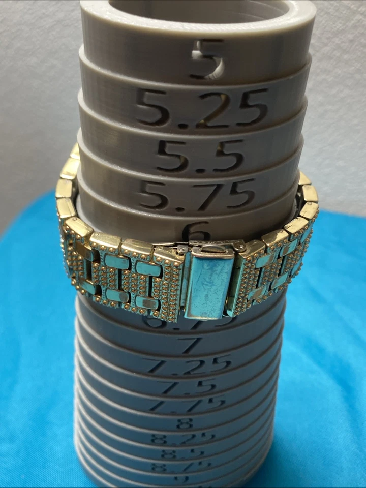 TechnoPave Men's Bling Gold Iced Nugget Fashion Metal Band Watch New Battery - Image 3 of 4