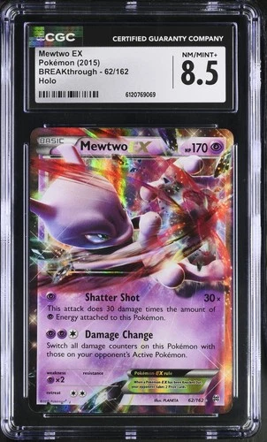 CGC 8.5 Mewtwo EX 62/162 Holo BREAKthrough Pokémon Card