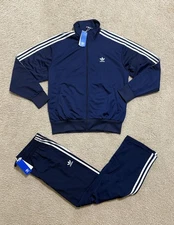 ADIDAS Originals Firebird Mens Tracksuit Jacket & Pants Navy Blue New All Sizes