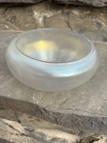 Steuben Fredrick Carder Era Aqua Marine Iridescent Verre de Soie