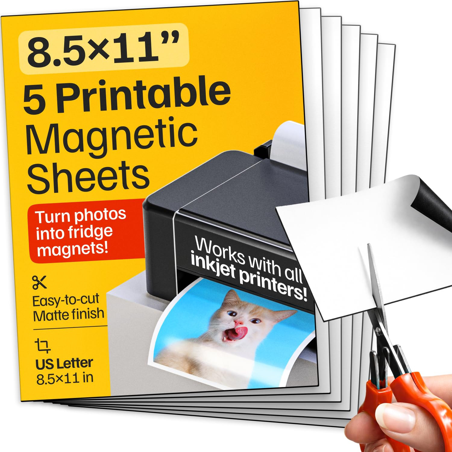 Printable Magnetic Sheets 5 Pcs Matte (8.5