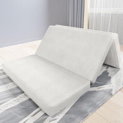 Tri Folding Mattress Topper, Memory Foam Tri-fold Mattress with Ultra Soft Wa...