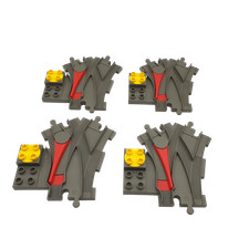 Lego® train Duplo 4 GRIS FONCÉ chemin de fer aiguilleur de voie ferrée avec aigu