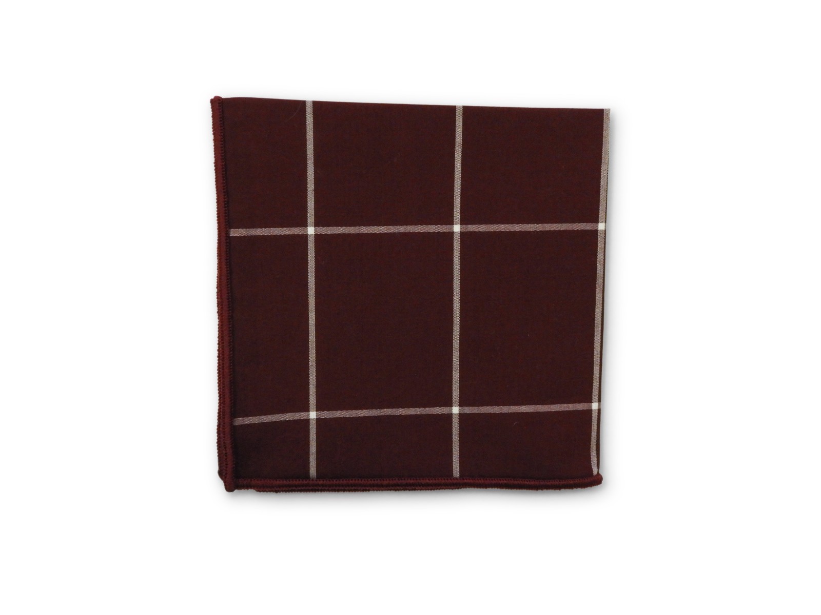 Frederick Thomas maroon check cotton pocket square handkerchief FT2868