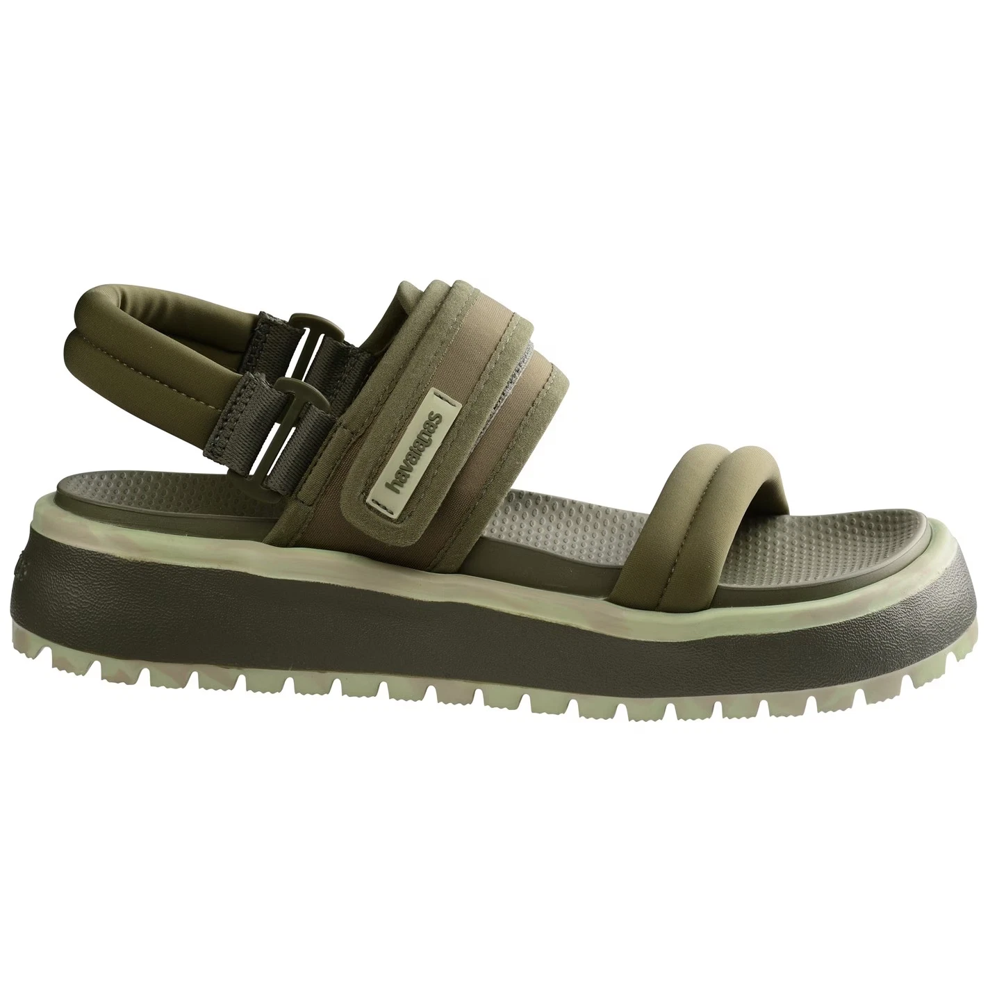 Havaianas Shanghai Khaki Green Flatform Walking Sports Wedge Sandals Size 4.5