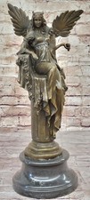 Cleopatra Sitting on Throne: Large Bronze Sculpture for Home by Cesaro Decor