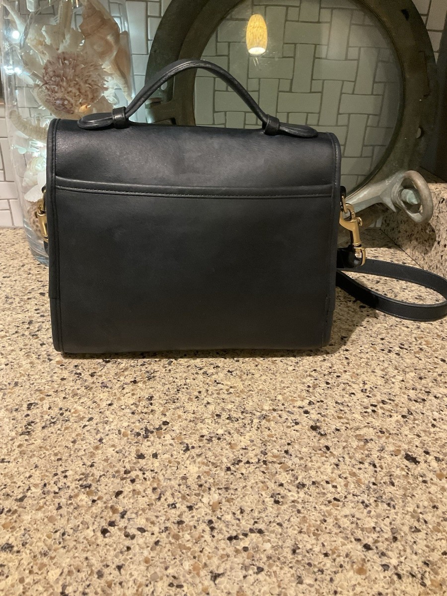 Coach Vintage Court Bag Glovetanned Leather 9870 Navy Blue | eBay